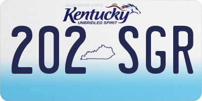 KY license plate 202SGR