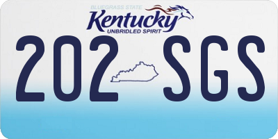 KY license plate 202SGS