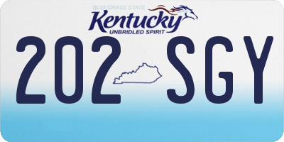 KY license plate 202SGY