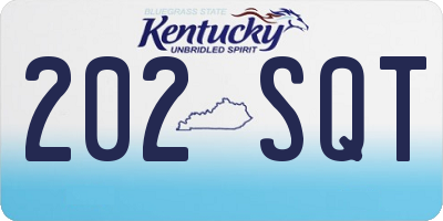 KY license plate 202SQT
