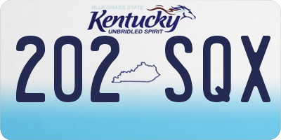 KY license plate 202SQX