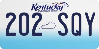 KY license plate 202SQY