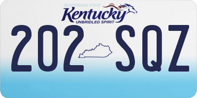 KY license plate 202SQZ