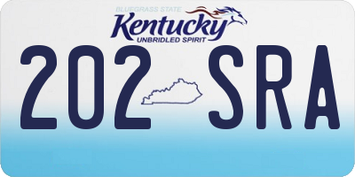 KY license plate 202SRA
