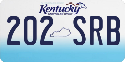 KY license plate 202SRB