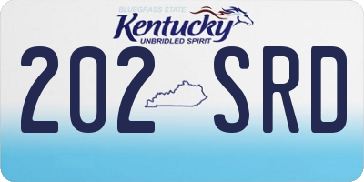 KY license plate 202SRD
