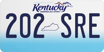 KY license plate 202SRE