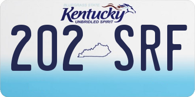 KY license plate 202SRF