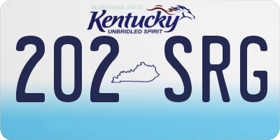 KY license plate 202SRG