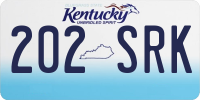 KY license plate 202SRK