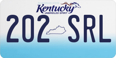 KY license plate 202SRL
