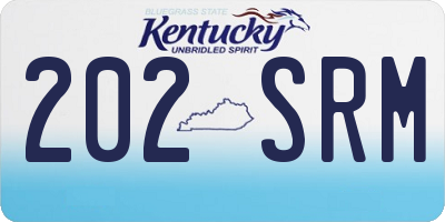 KY license plate 202SRM