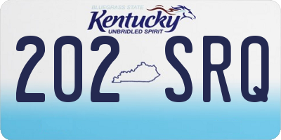 KY license plate 202SRQ