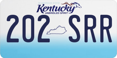 KY license plate 202SRR