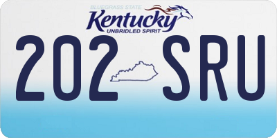 KY license plate 202SRU