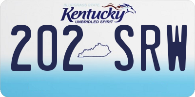 KY license plate 202SRW
