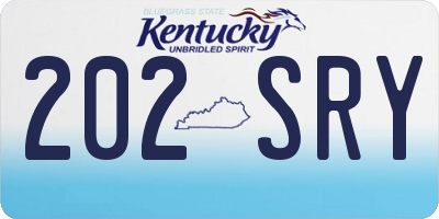 KY license plate 202SRY