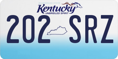 KY license plate 202SRZ