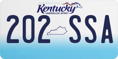 KY license plate 202SSA