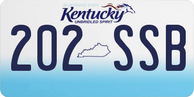KY license plate 202SSB