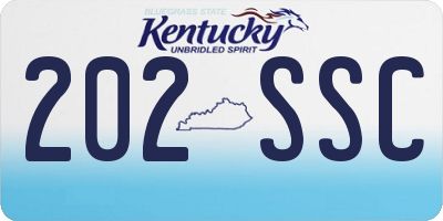 KY license plate 202SSC