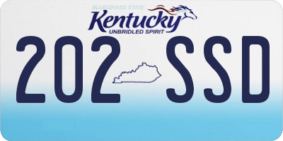 KY license plate 202SSD