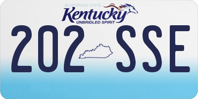 KY license plate 202SSE