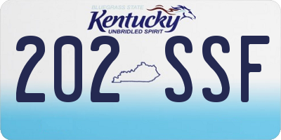 KY license plate 202SSF