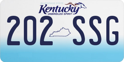 KY license plate 202SSG