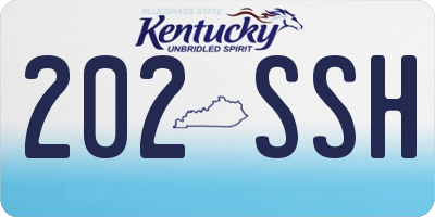 KY license plate 202SSH