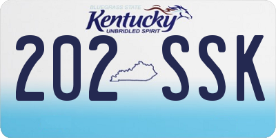 KY license plate 202SSK