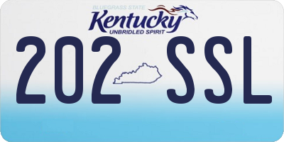 KY license plate 202SSL