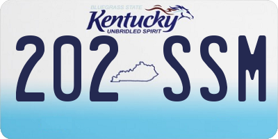 KY license plate 202SSM