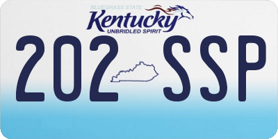 KY license plate 202SSP