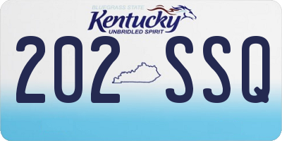 KY license plate 202SSQ