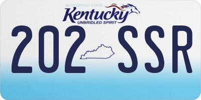 KY license plate 202SSR