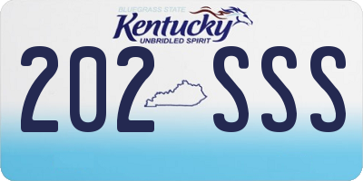 KY license plate 202SSS