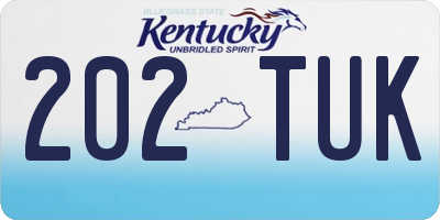 KY license plate 202TUK