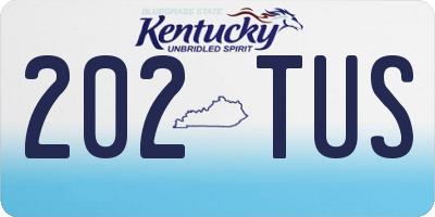 KY license plate 202TUS