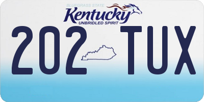KY license plate 202TUX