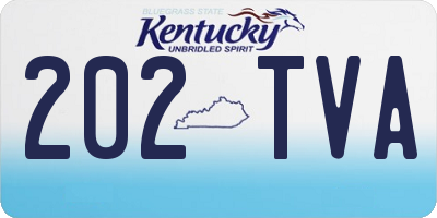 KY license plate 202TVA