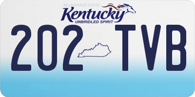 KY license plate 202TVB