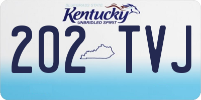 KY license plate 202TVJ