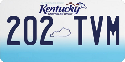 KY license plate 202TVM