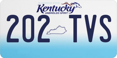 KY license plate 202TVS