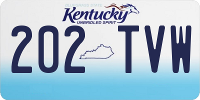 KY license plate 202TVW