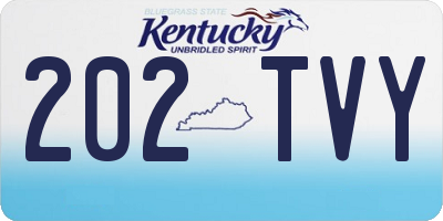 KY license plate 202TVY