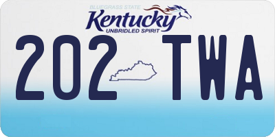 KY license plate 202TWA