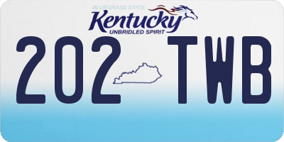 KY license plate 202TWB