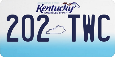 KY license plate 202TWC